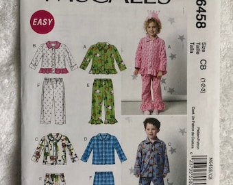 McCalls Patterns M6458 Toddlers//Childrens Tops and Pants 4-5-6 Size CF