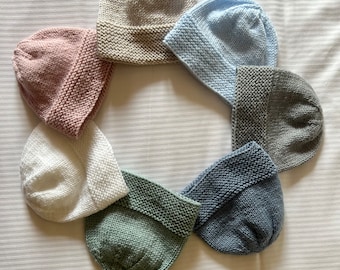 Gorgeous super soft hand knit baby hat 0-3 months