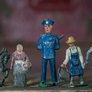 Vintage Lot of Five Antique and Vintage Metal Toys