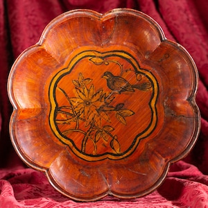 Antique Handpainted Wooden Chinese Tray