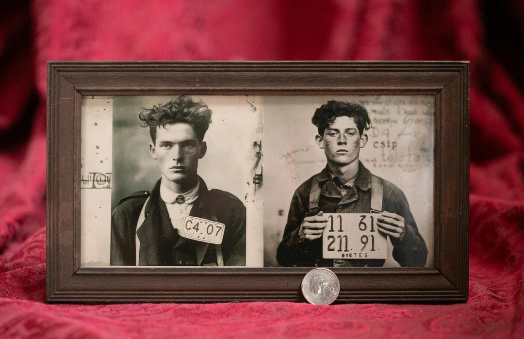 Vintage Framed Mugshot Diptych Etsy