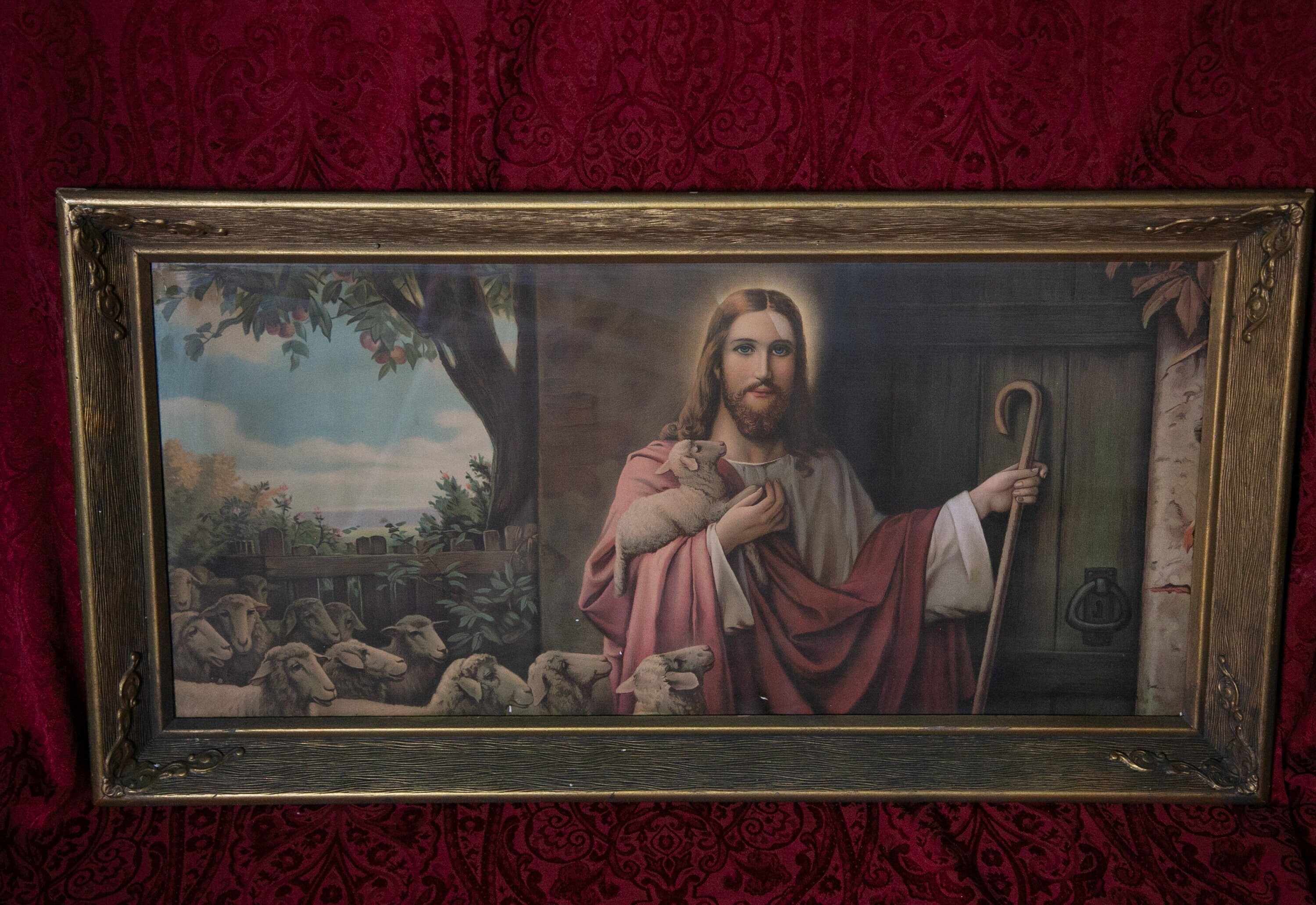 Large Vintage Framed Picture of Jesus Etsy UK