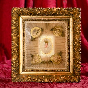 Antique Shadow Box of the Baby Jesus