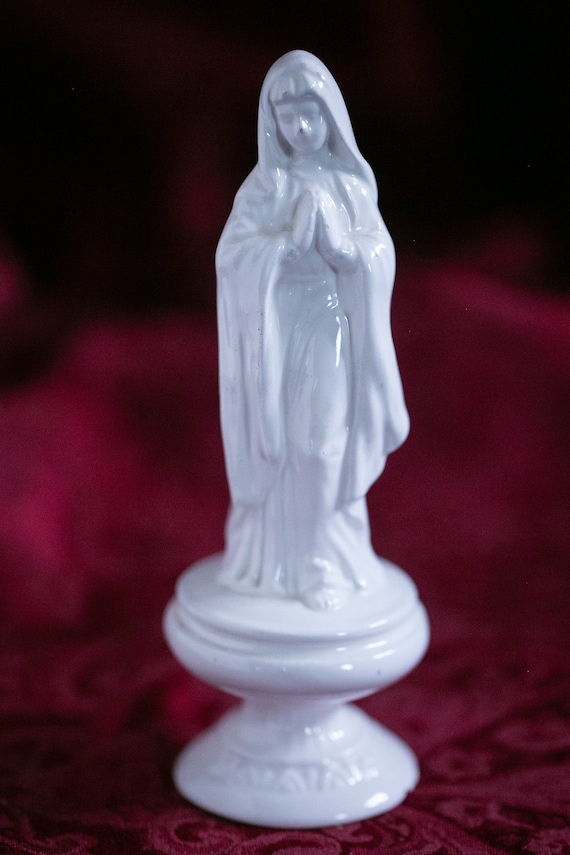 Vintage Porcelain Statue of the Virgin Mary Etsy