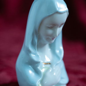 Vintage Handpainted Porcelain Bust of Mary Japan