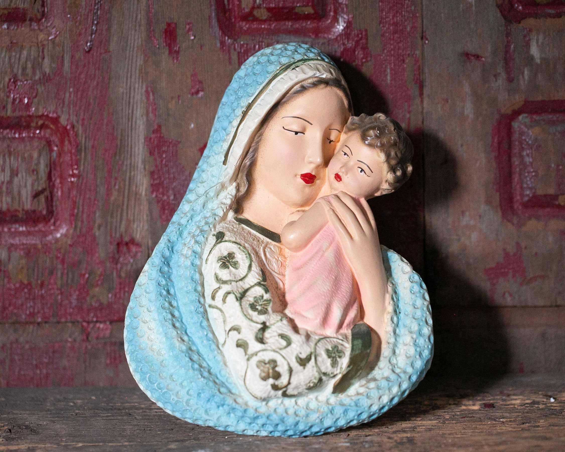 Vintage Chalkware High Relief Plaque