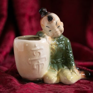 Vintage Ceramic Chinese Figure Planter Royal Copley