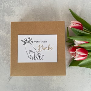 Postkarte "Von Herzen - Danke!" | Postkarte Goldfolie | Dankeschön Hebamme | Abschiedsgeschenk Hebamme | Danke Geschenk | Abschied Hebamme