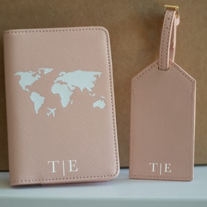 Reisepasshülle + Kofferanhänger | Personalisierte Reisepasshülle | Geschenk Hochzeit | Geschenk Geburtstag | Personalisiertes Geschenk Reise