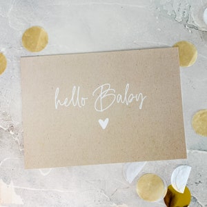 Postkarte "hello Baby" | Postkarte Geburt | Geburtstagskarte | Glückwunschkarte Geburt | Willkommen kleines Wunder | Kraftpapieroptik