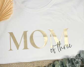 Shirt - MOM of two | 100% Baumwolle | Personalisierte Geschenke Mama | Geschenk Geburt Mama | Geburtstagsgeschenk Mama | Geschenk Muttertag