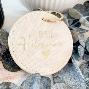 Schlüsselanhänger rund "Beste Hebamme" | Danke Geschenk Hebamme | Abschiedsgeschenk Hebamme | Hebamme mit Herz | Abschied Hebamme