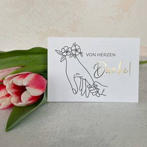 Postkarte "Von Herzen - Danke!" | Postkarte Goldfolie | Dankeschön Erzieher*in | Abschiedsgeschenk Erzieher | Abschied Kindergarten