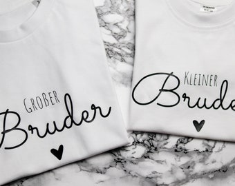 Kids Shirt - Double Trouble | Langarm | Großer Bruder|kleiner Bruder|Große Schwester|Kleine Schwester | 100% Baumwolle | Personalisierbar