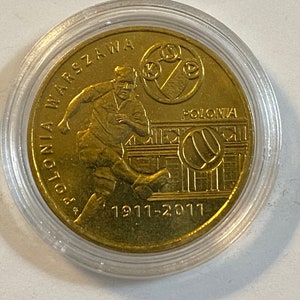 2011 Coin of Poland- 2 Zloty - 100 Years of Soccer Club, Polonia Warszawa Club.