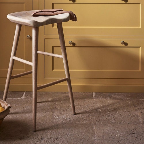 Oak Wood Bar Stool Etsy