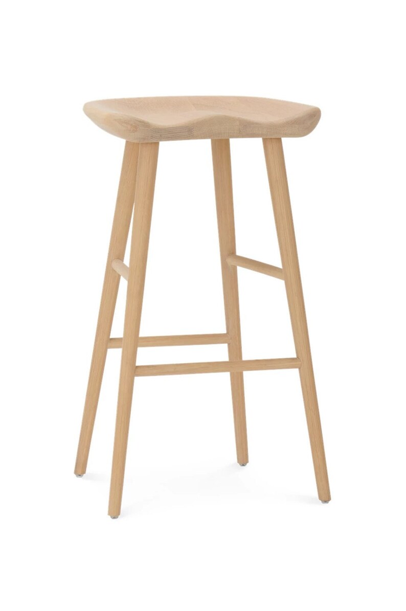 Oak Wood Bar Stool Etsy