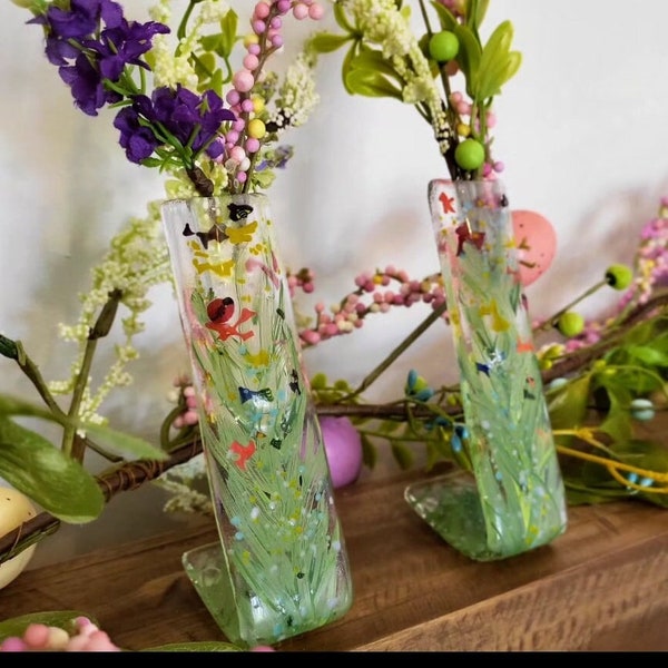 Fused Glass Mini Floral Vase