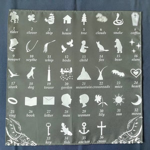 Cartões Lenormand Tapete de pano de leitura universal para tamanho de ponte ou menos simples