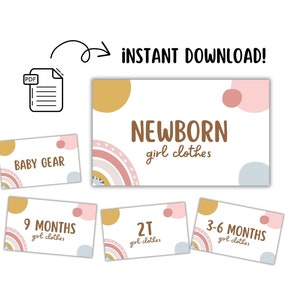 Storage Bin Label for Baby Girl Clothing