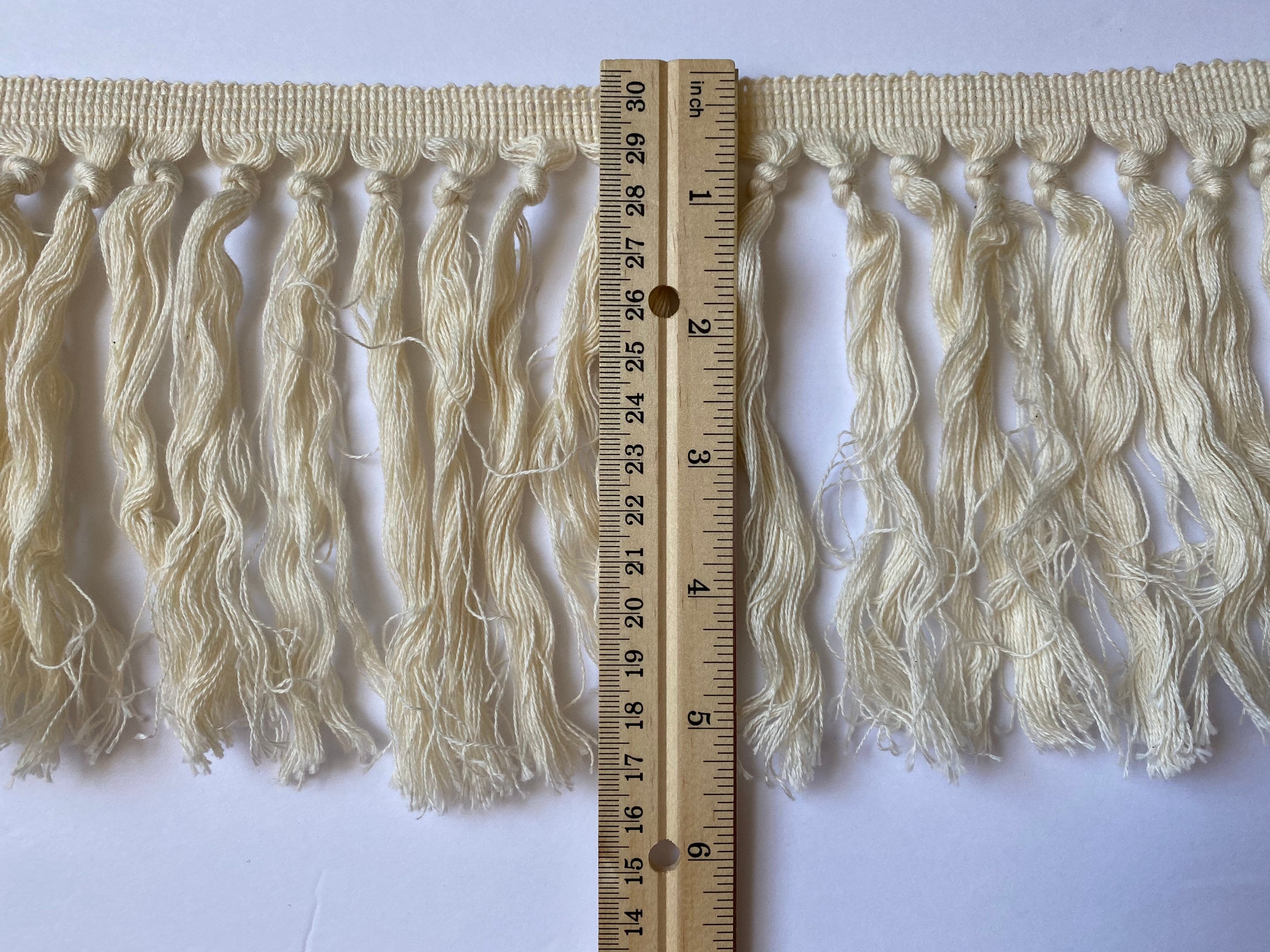 1yd Cotton Fringe Trim Ivory Single Knot Fringe Tassel Trim Etsy
