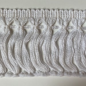 3 Yds Cotton Fringe Trim White 3”, Lightweight Cotton Fringe Tassel Trim, White Fringe Drapery, Sewing, Crafts Tablecloth, Quilt, Pillow