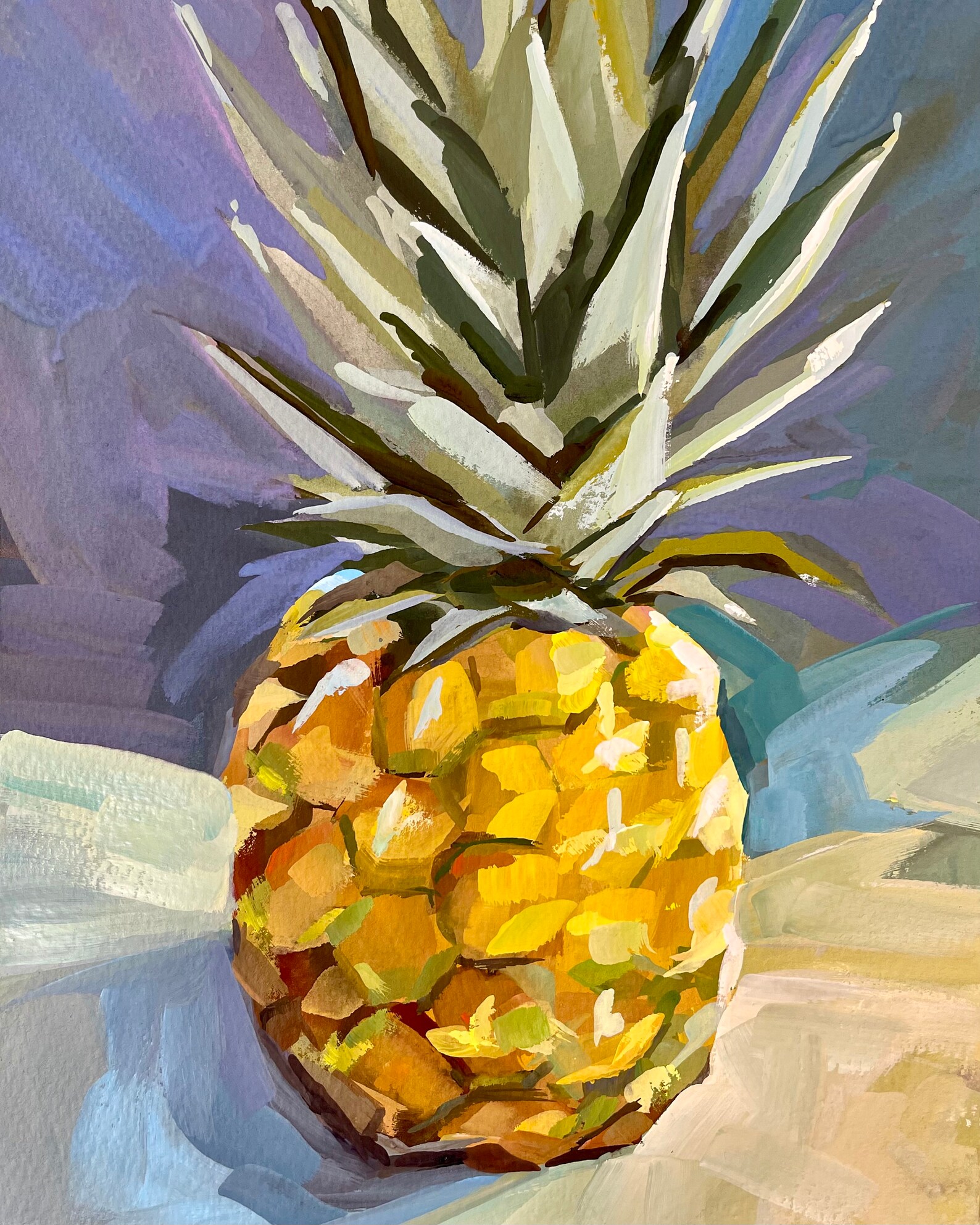 Pineapple Painting Pineapple Art Print Beach House Decor - Etsy