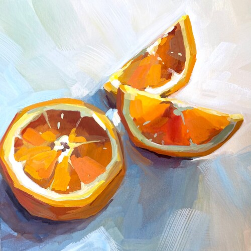 Oranges Painting Orange Slices Art Print Kitchen Art Fruit Etsy