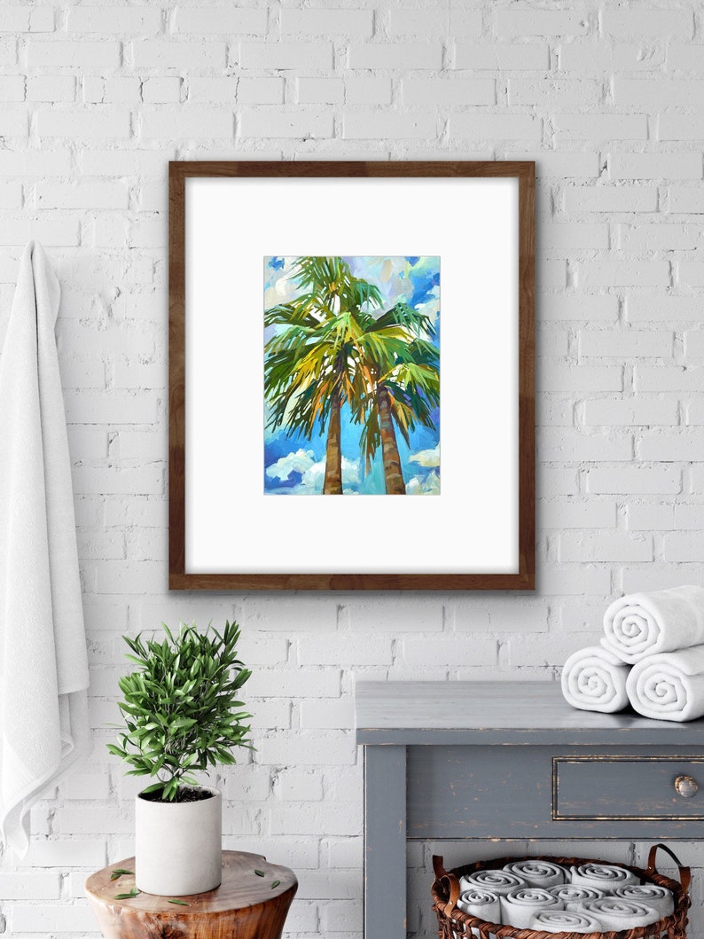 Palm Tree Painting Palm Tree Art Print Impressionist Style - Etsy
