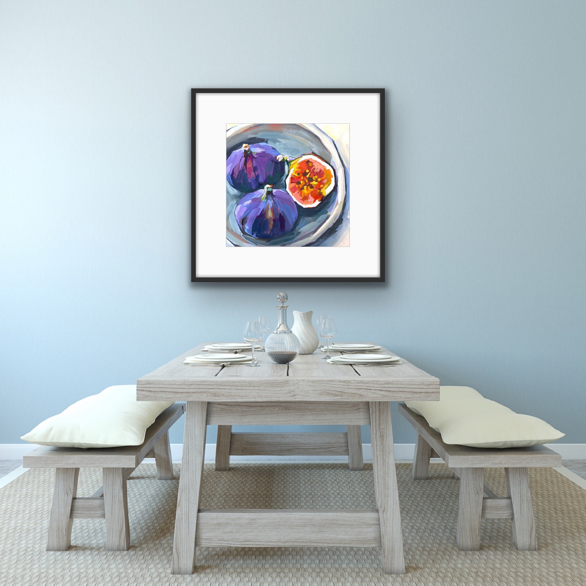 Figs Art Print, Fig Painting, Giclee', Impressionist