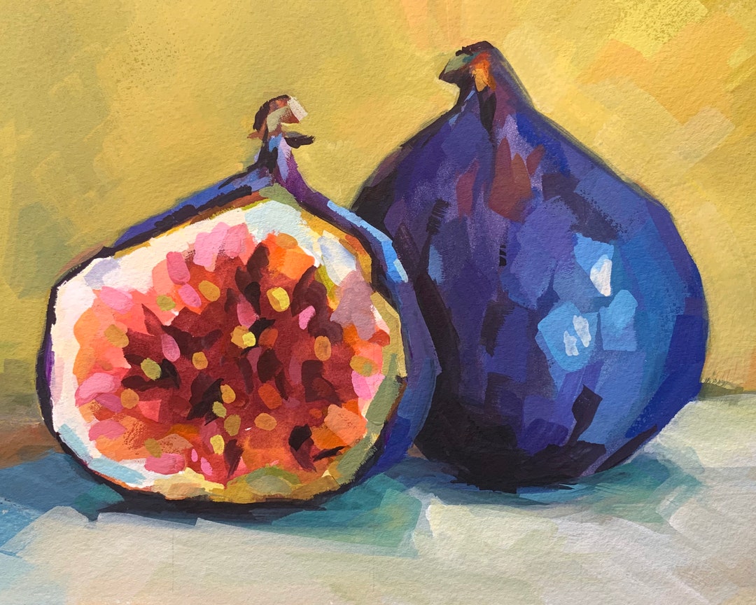 Fig Art Print, Giclee, Kitchen Art, Fig Painting, Farmhouse Style, Gallery Wall Etsy