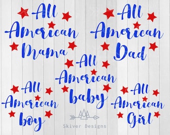 All American Family SVG & PNG, 4th of July svg, America svg, Patriotic svg, American svg, Fourth of July Svg, 4th of July Files for Cricut