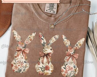 Floral Toile Easter Bunny png,Easter Design, Grand Millennial Easter Png, Blue Floral Chinoiserie Bunny Png,Easter Coquette Sublimation