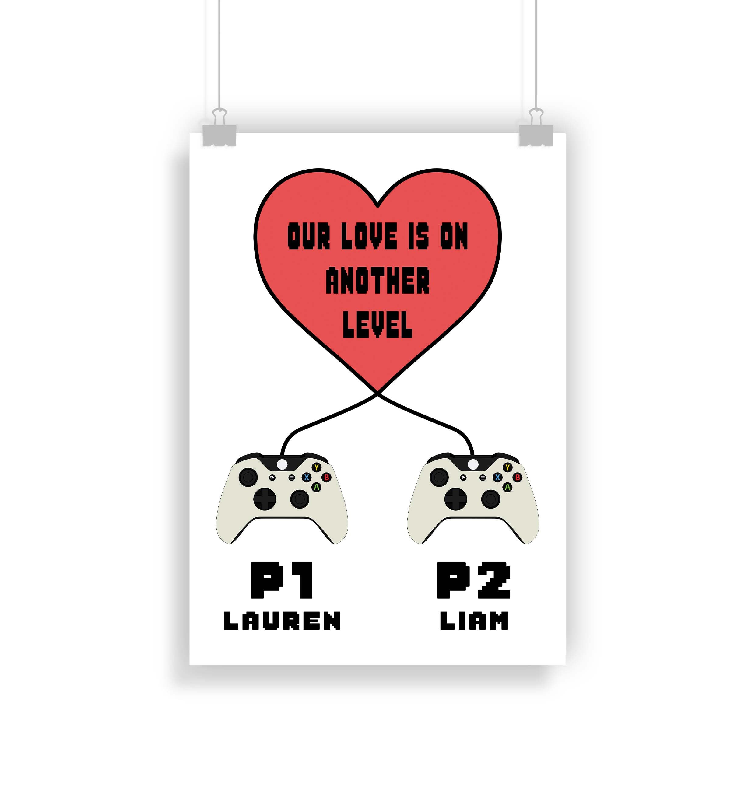 Custom Gifts Gaming Poster Gamer Print Art Gift Personalised Xbox one