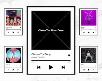 Personalised White Music app - Gloss Paper - Print - Poster (Frame Not Included)