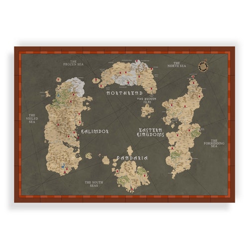 Wow Classic Map of Azeroth Huge World of Warcraft Canvas Etsy