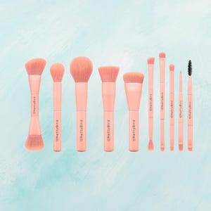 Pink Makeup Brush Set: 10-Piece Professional Vegan Brushes
