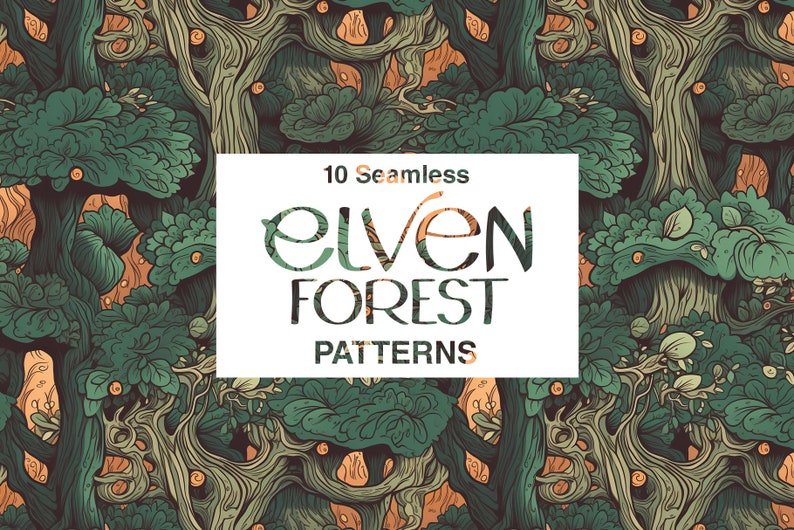 Elven Script Patterns 10 Elven Forest Patterns - Etsy