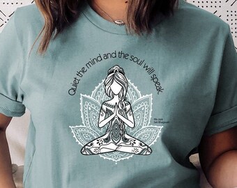 Quiet the mind, and the soul will speak. | Yoga Meditation Mandala Unisex T-Shirt - FREE SHIPPING!!