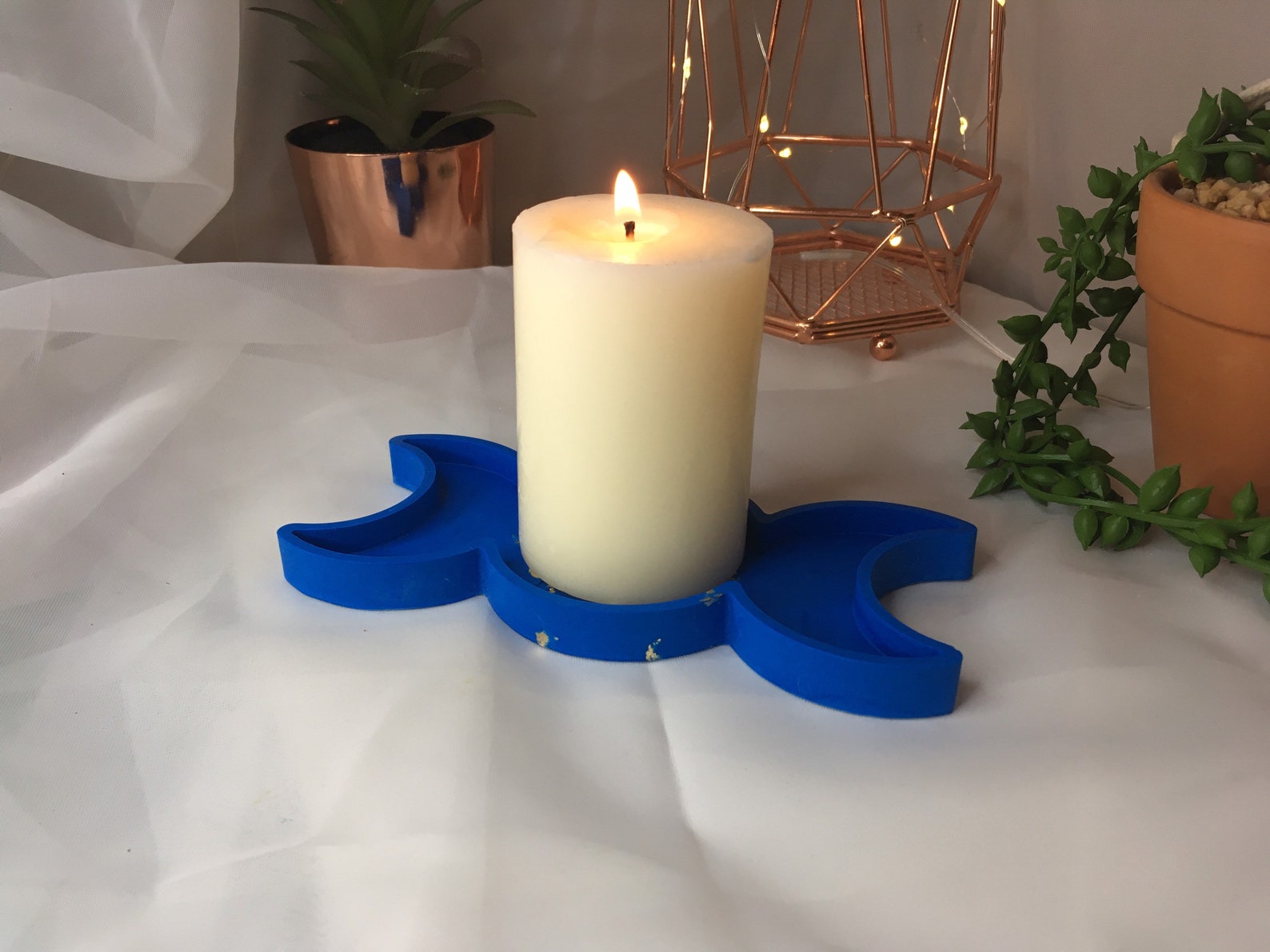 Jesmonite candle holder/ tea light holder/ witchy/ candle Etsy