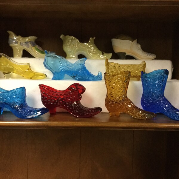 Fenton Glass Shoe Etsy