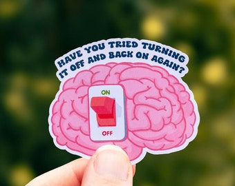 Lustiger ADHD Aufkleber, Autismus Aufkleber, Geschenk für Mentale Gesundheit, ADHD Geschenk, Laptop Aufkleber, Gehirn Aufkleber, Neurose