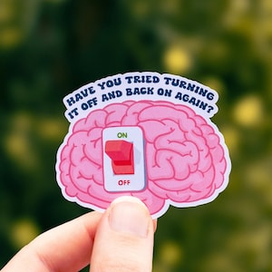 Adesivo engraçado para TDAH, adesivo para autismo, presente neurodivergente, adesivo para laptop sobre saúde mental, presente para TDAH, adesivos para laptop, adesivo para cérebro, neurospicy