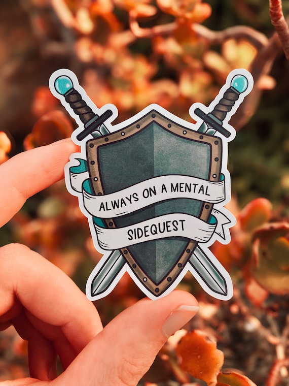 Mental Sidequest, ADHD Sticker, ADHD Gift, ADHD Quote, Adhd Distracted Sticker, Neurospicy Sticker, Adhd laptop Sticker, Neurodivergent Gift