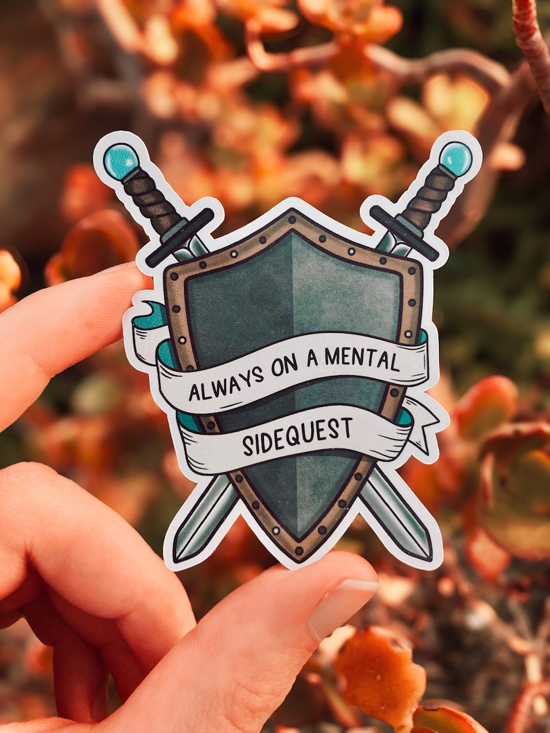 Mental Sidequest, ADHD Sticker, ADHD Gift, ADHD Quote, Adhd Distracted Sticker, Neurospicy Sticker, Adhd laptop Sticker, Neurodivergent Gift