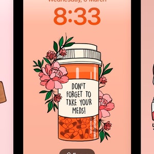 adhd iphone background screen saver, neurodivergent phone wall paper, adhd reminder for phone, colourful phone wallpapers, digital download phone background, illustrations