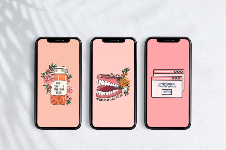 adhd iphone background screen saver, neurodivergent phone wall paper, adhd reminder for phone, colourful phone wallpapers, digital download phone background, illustrations