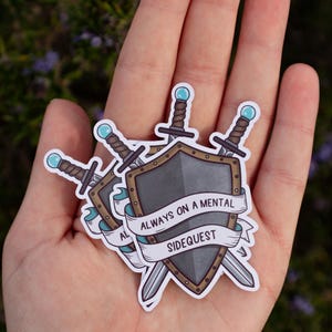 Mental Sidequest, ADHD Sticker, ADHD Gift, ADHD Quote, Adhd Distracted Sticker, Neurospicy Sticker, Adhd laptop Sticker, Neurodivergent Gift