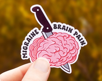 Migraine Sticker, Migraine Brain, Migraine Warrior, Headache Sticker, Mental Health Gift, Chronic Migraine Club, ADHD Gift, Chronic Pain