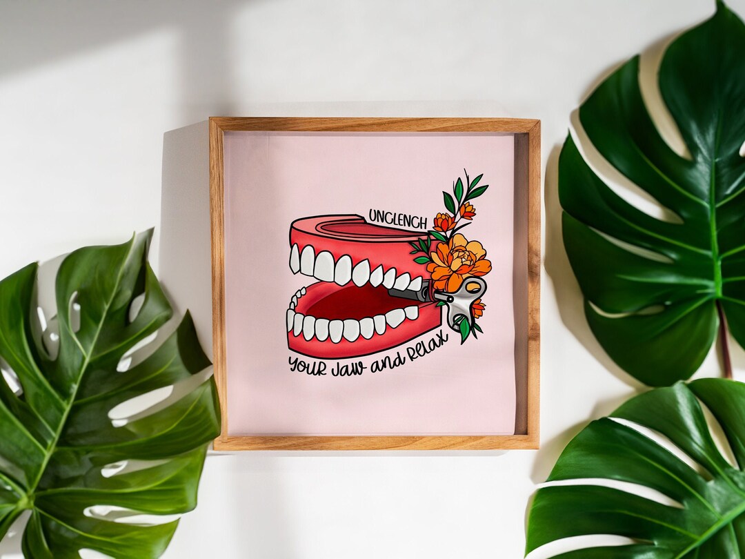 Unclench Your Jaw Funny Mental Health Anxiety" Sticker For Sale By Skey Shop | Redbubble